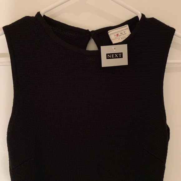 NEXT UK Black Sleeveless Stretch Knit Dress Size Small - Picture 5 of 10